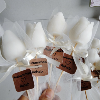 Floral stick candles - Set of 10 multi color stick candles - Custom packaging not included